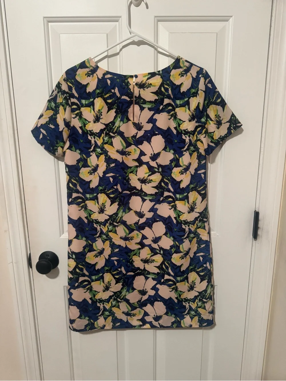 J. Crew Navy Floral Mini Dress with Cream Blossoms